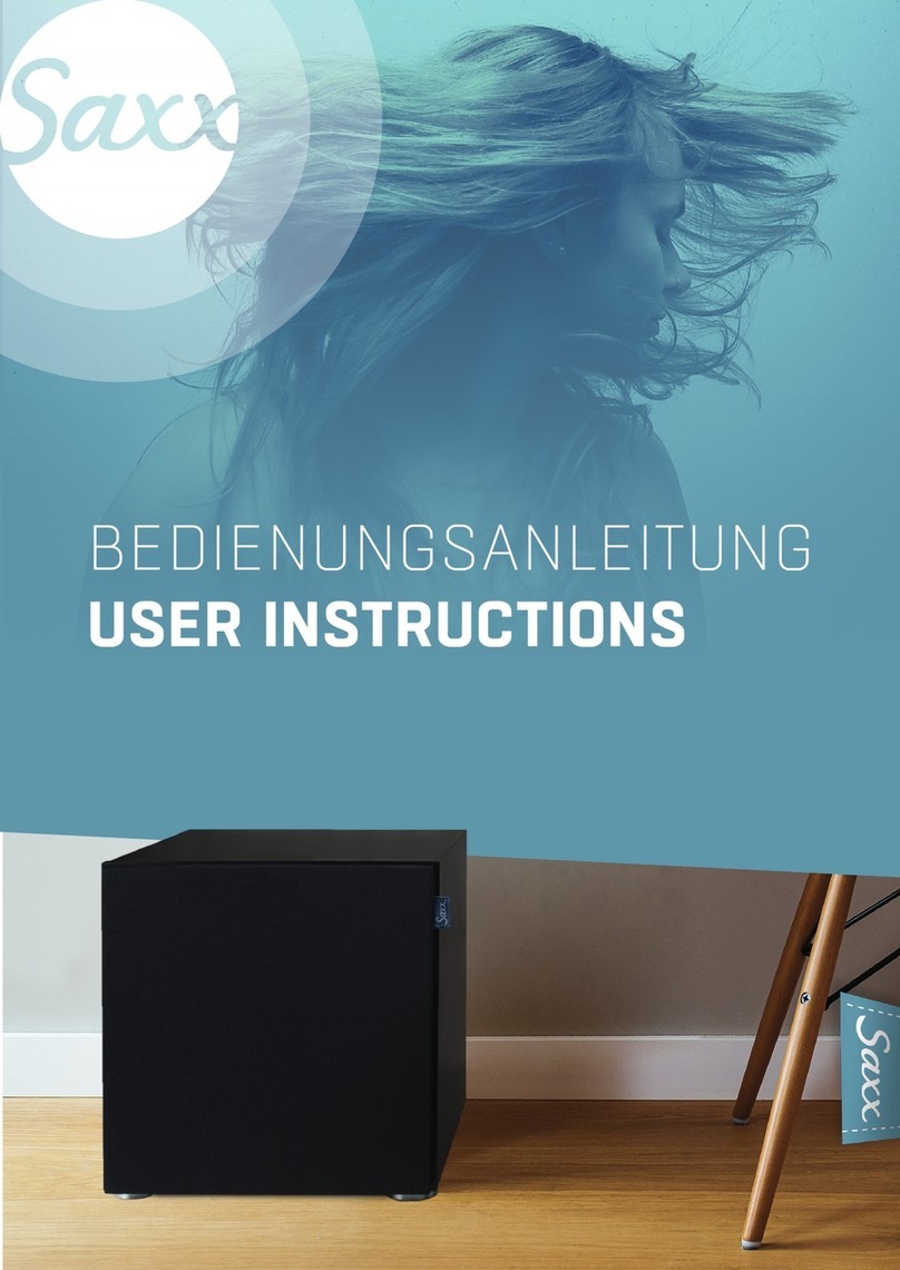 Saxx 800001 User instructions