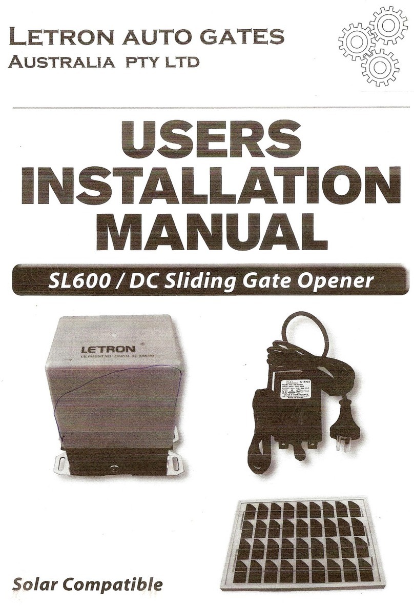 Letron Auto Gates SL600 User & installation manual
