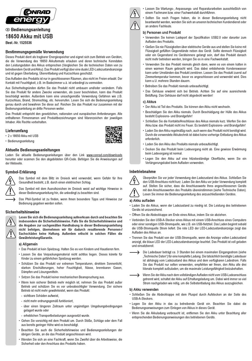 Conrad Energy 1525536 operating instructions