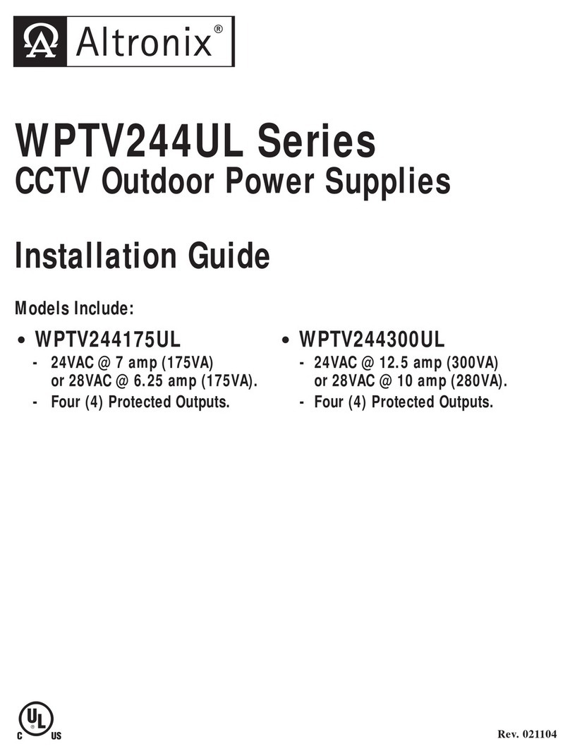 Altronix WPTV244UL Series User manual
