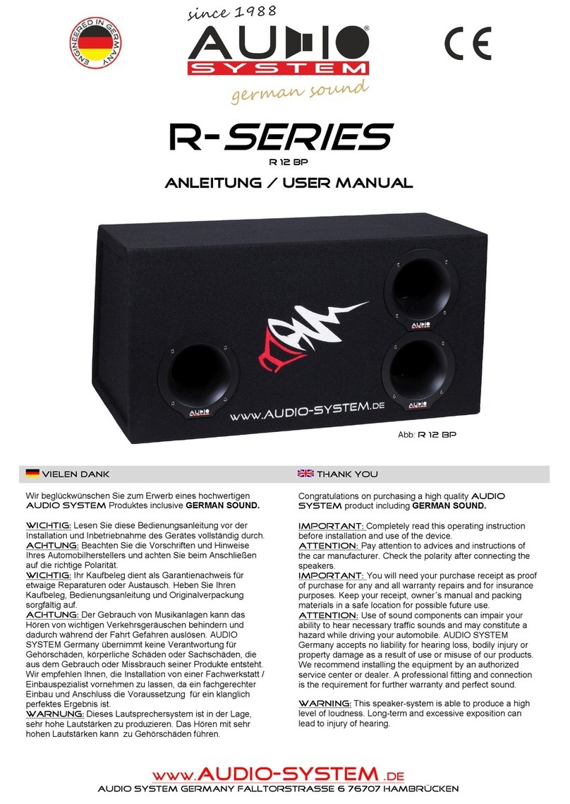 Audiosystem German Sound R Series User manual