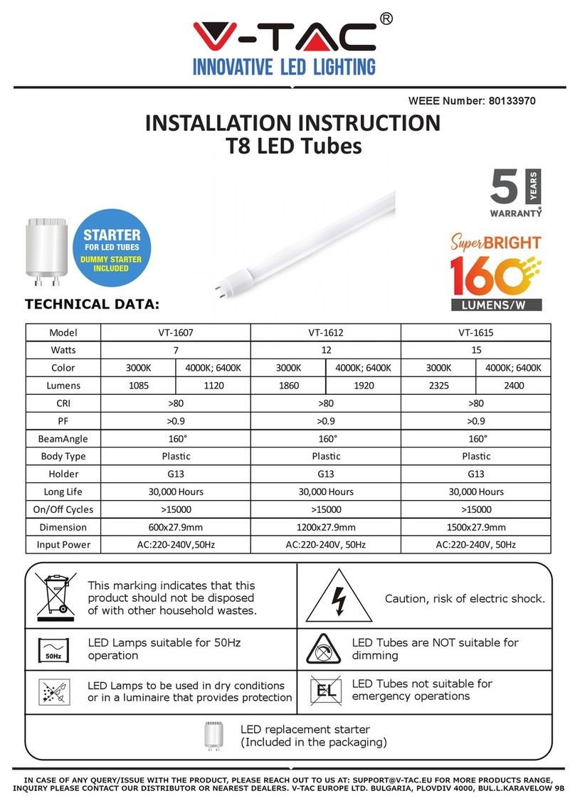 V-TAC VT-1607 Installation instruction