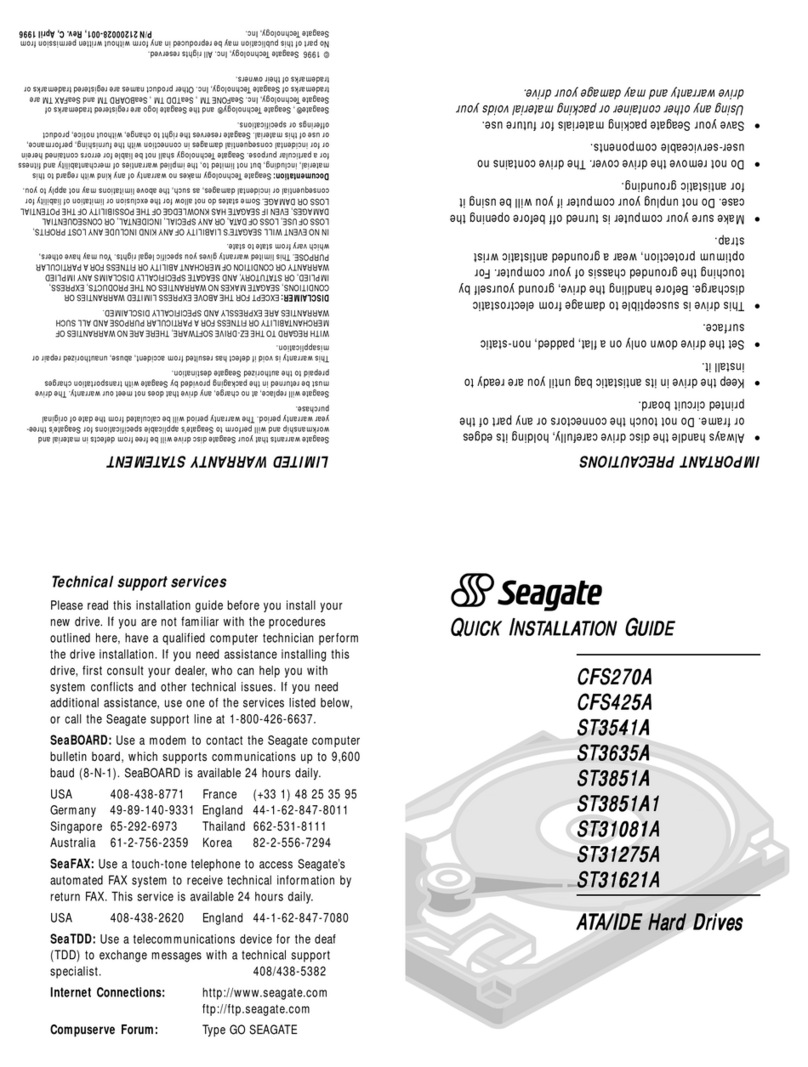 Seagate CFS270A Quick installation guide