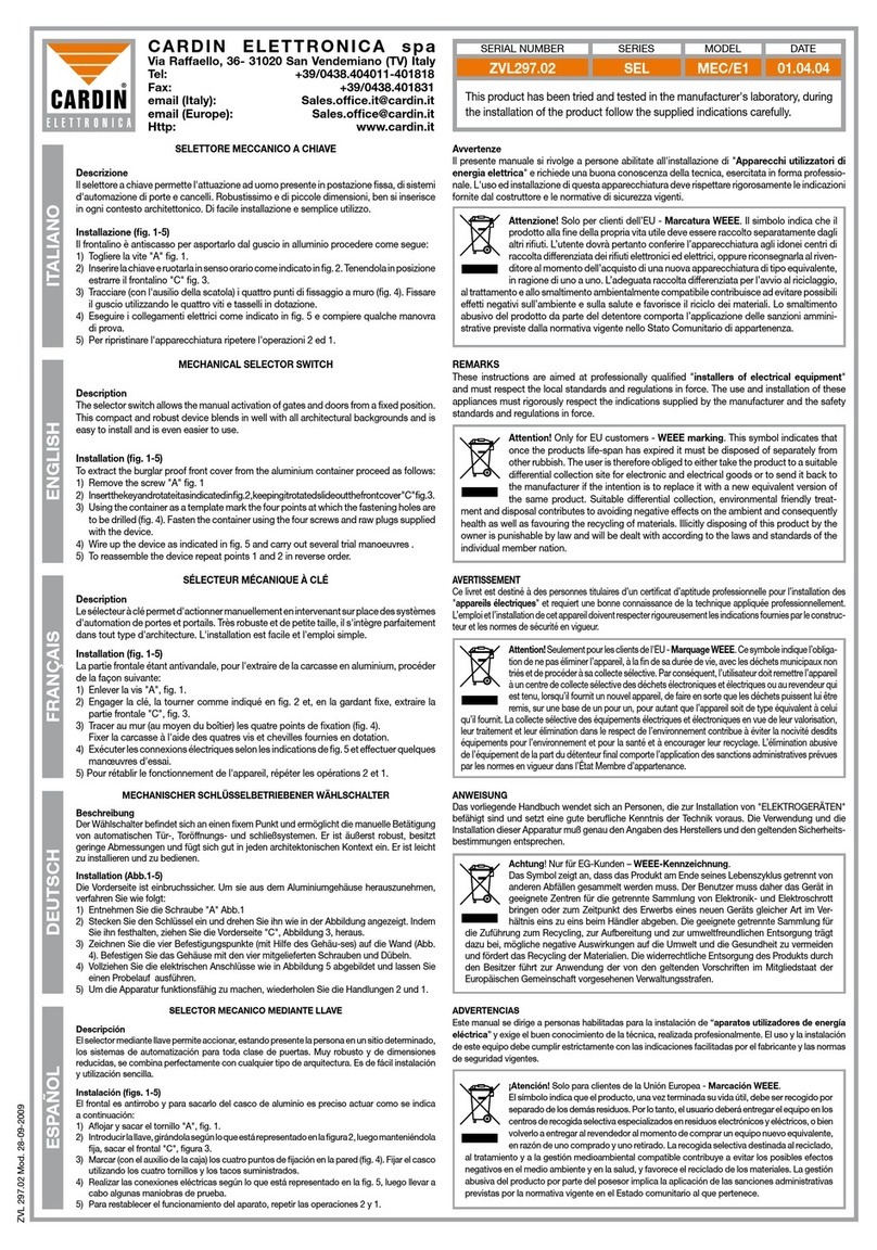 Cardin Elettronica SEL Series quick start guide