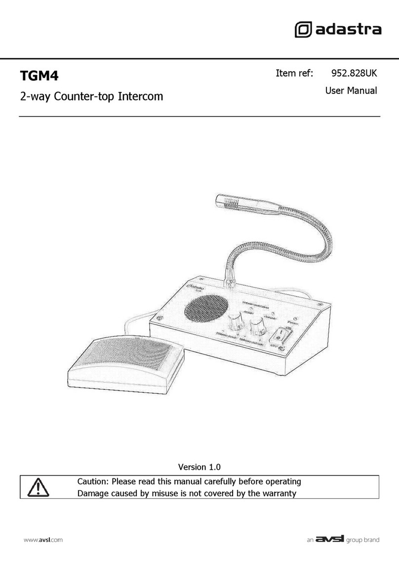 Avsl Adastra TGM4 user manual