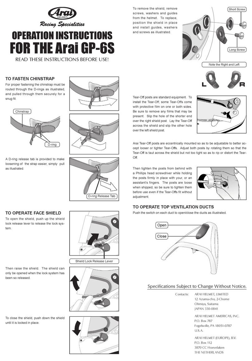 Arai GP-6S Operation instructions