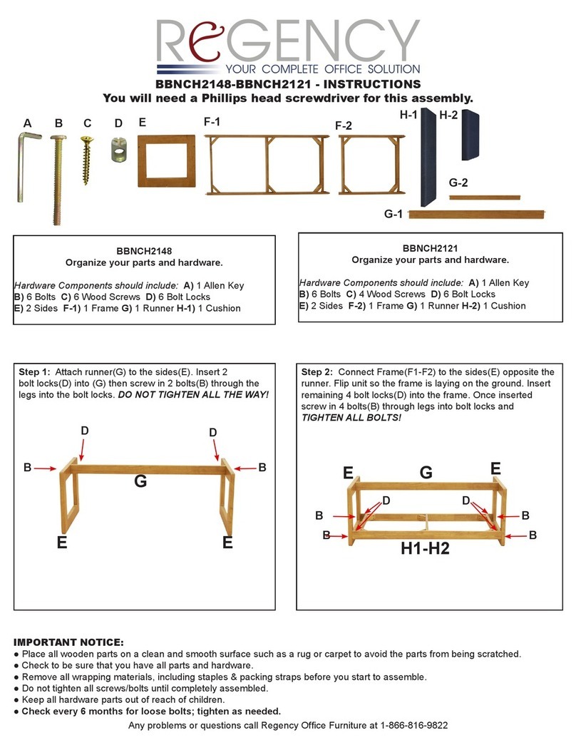 Regency BBNCH2148 instructions