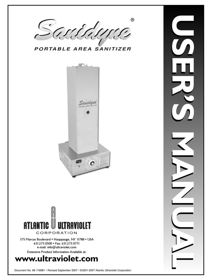 Atlantic Ultraviolet Sanidyne user manual