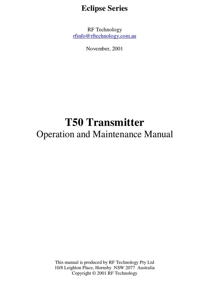 RF Technology Eclipse Series User manual