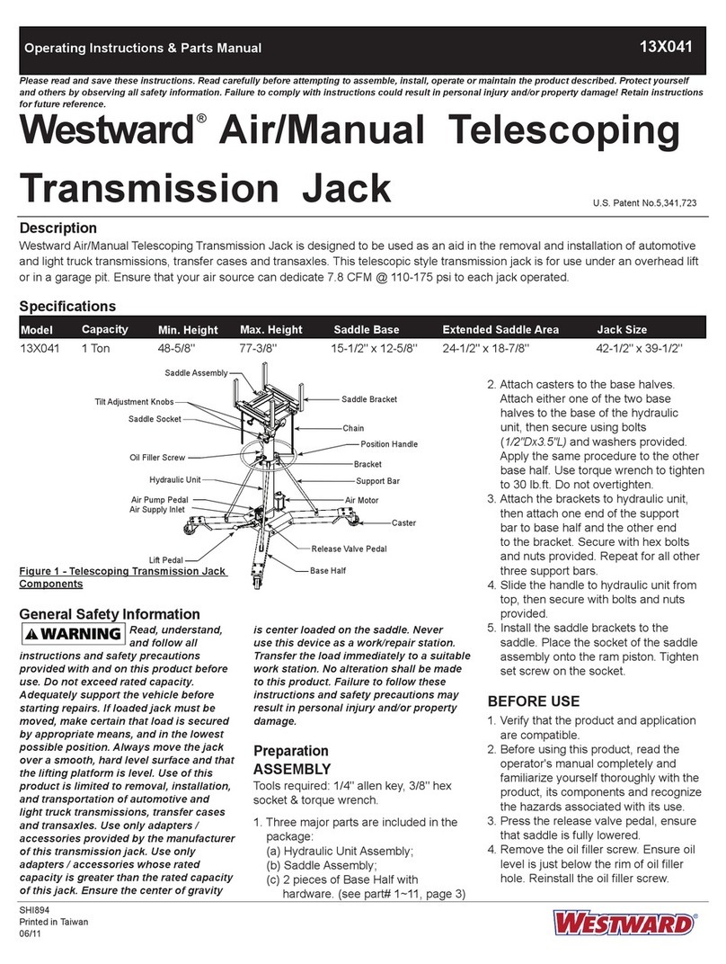 Westward 13X041 Operating instructions & parts manual
