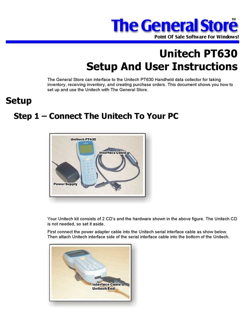 Unitech PT630 Set up and user instructions
