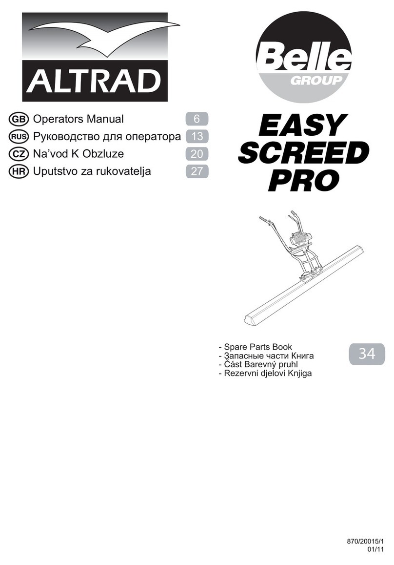 Belle Group Altrad Easy Screed Pro Operator's manual
