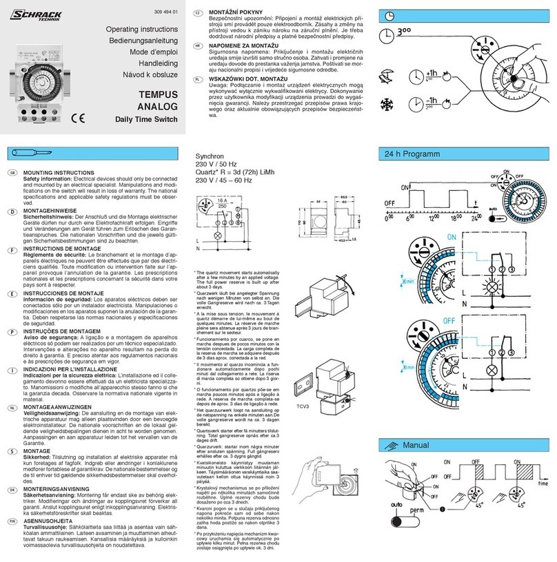 Schrack Technik TEMPUS ANALOG operating instructions
