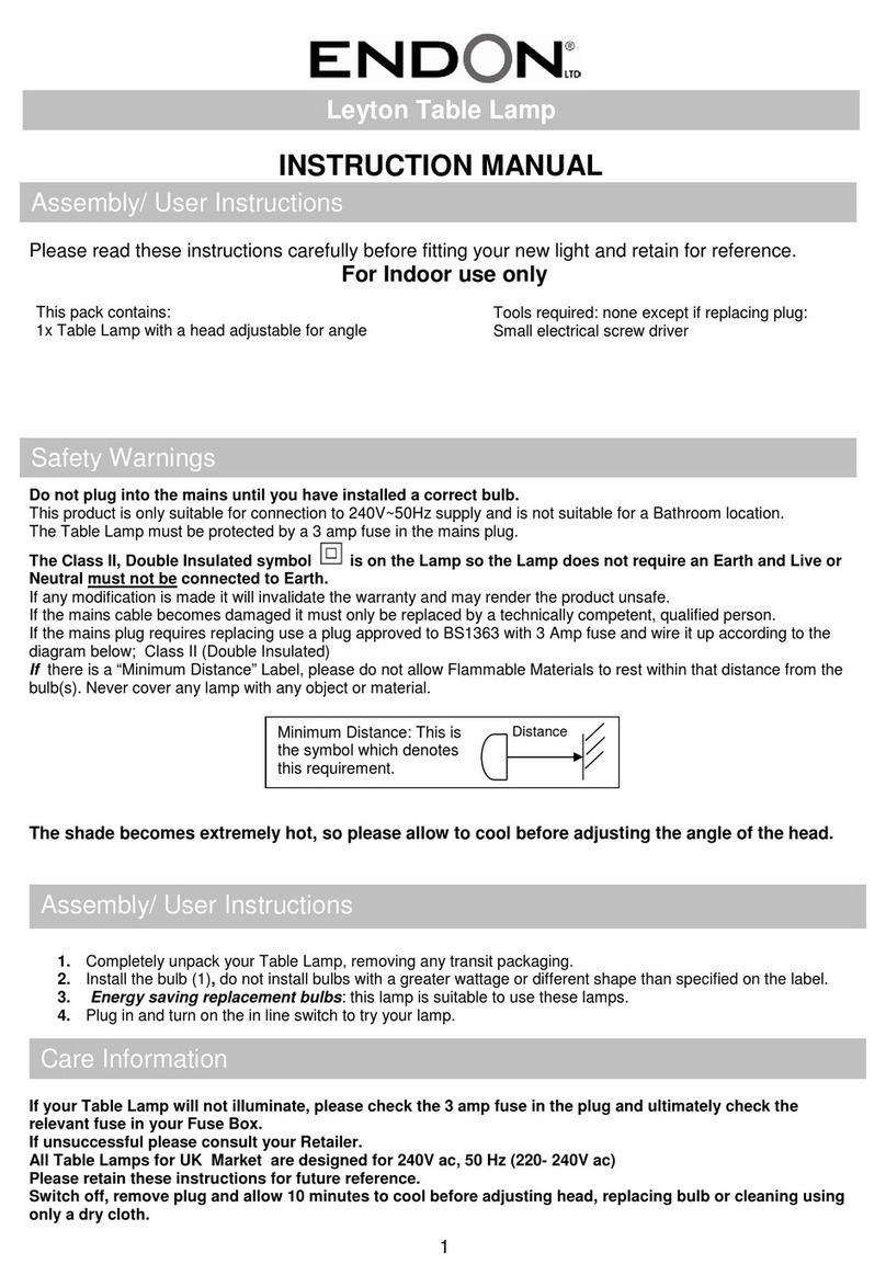 Endon Leyton instruction manual