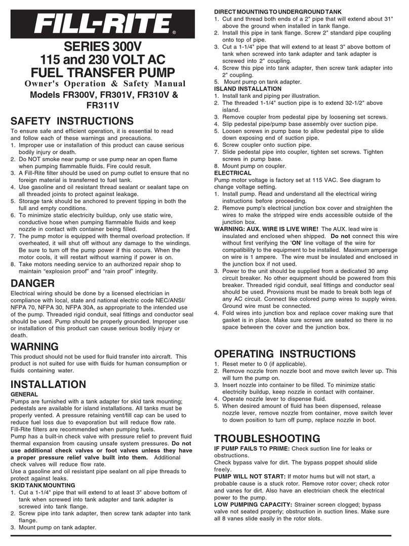 Tuthill 300V Series Use and care manual