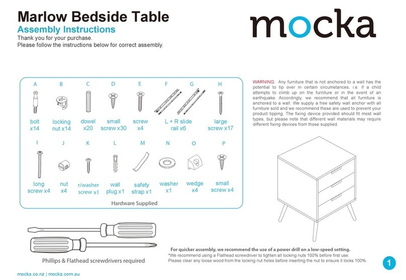 Mocka Marlow Bedside Table User manual Mocka Marlow Bedside Table User manual