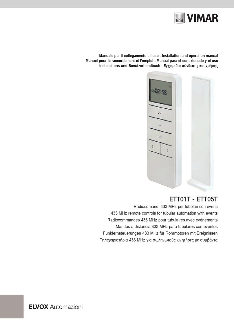 Elvox Vimar ETT01T Installation and operation manual