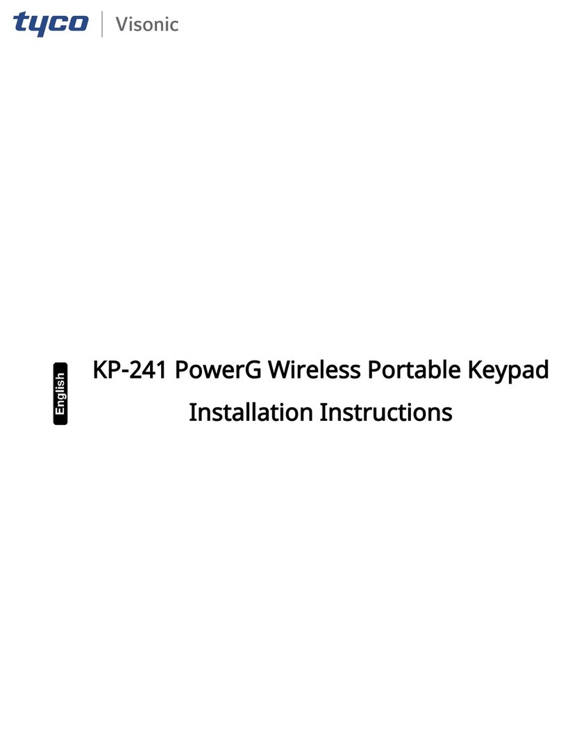 Johnson Controls tyco Visonic KP-241 PowerG User manual