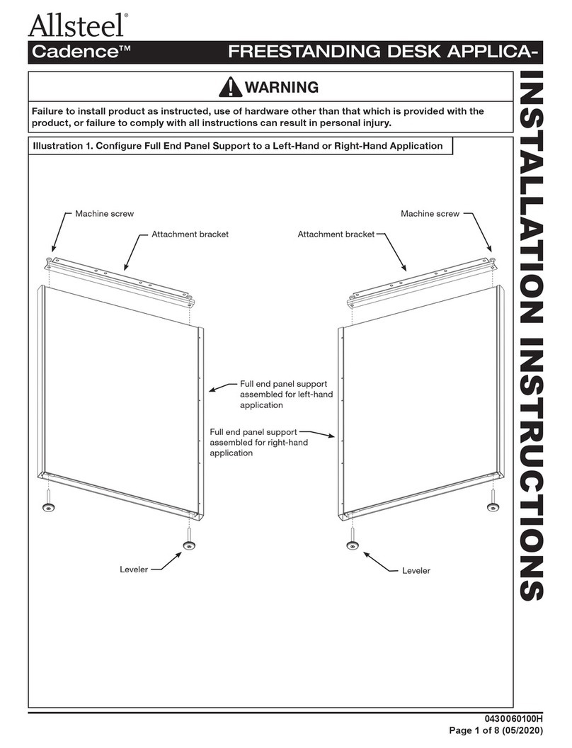 Allsteel Cadence Applica Freestanding Desk User manual Allsteel Cadence Applica Freestanding Desk User manual