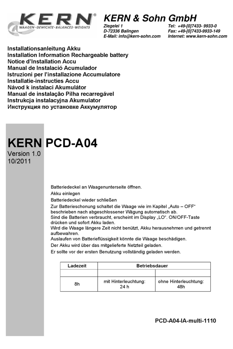 KERN PCD-A04 Installation information