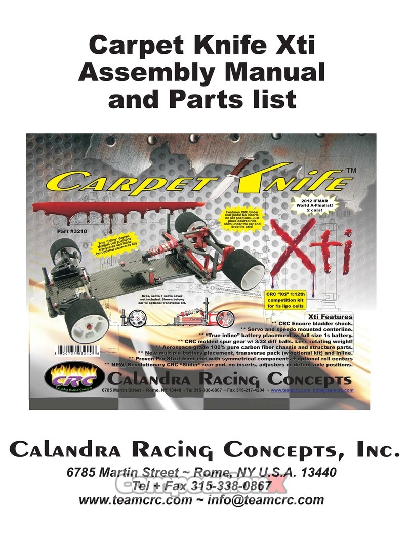 Calandra Racing Concepts Carpet Knofe Xti User manual