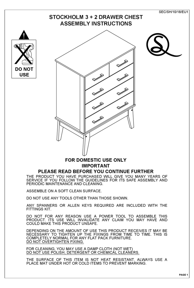 Seconique STOCKHOLM 3 + 2 DRAWER CHEST User manual Seconique STOCKHOLM 3 + 2 DRAWER CHEST User manual