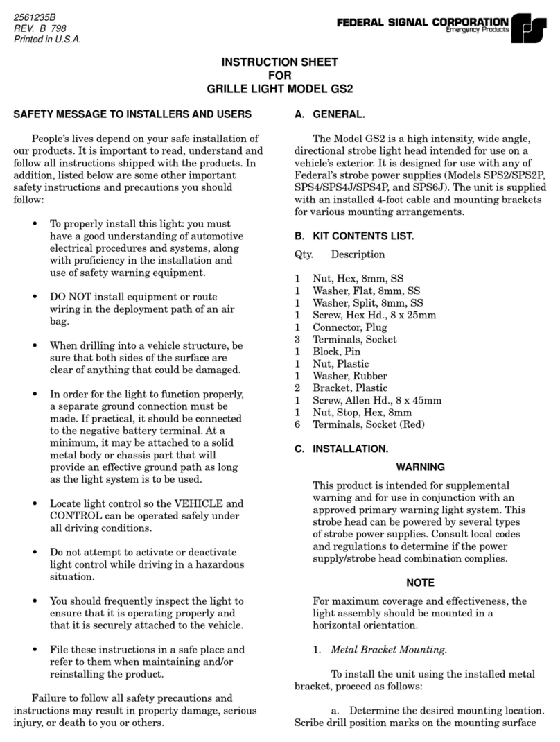 Federal Signal Corporation GS2 instruction sheet