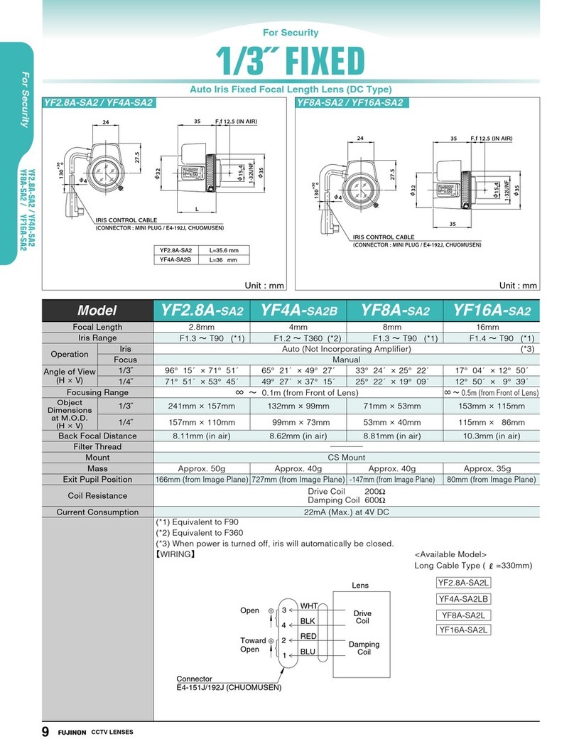 FUJINON YF2.8A-SA2 User manual