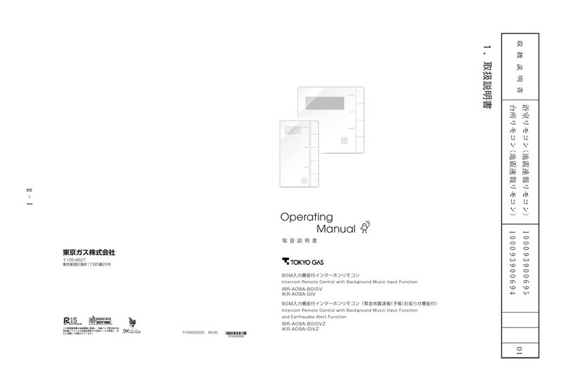 Tokyo Gas IBR-A08A-BGISV operating manual