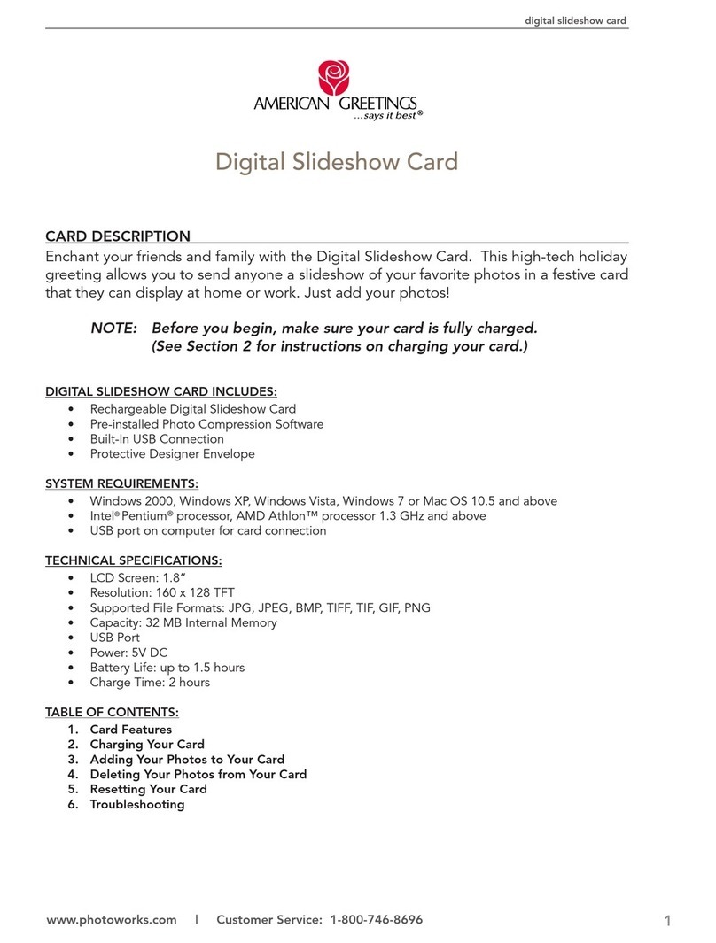 American Greetings Digital Slideshow Card User manual