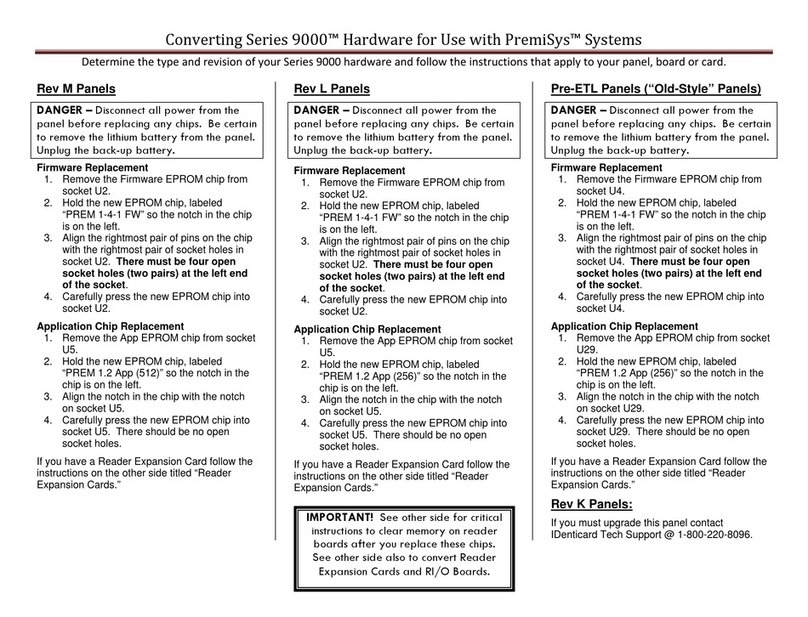 IDenticard 9000 Series Converting instructions