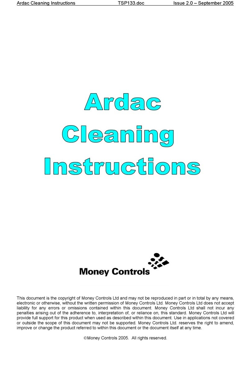 Money Controls Ardac Cleaning instructions