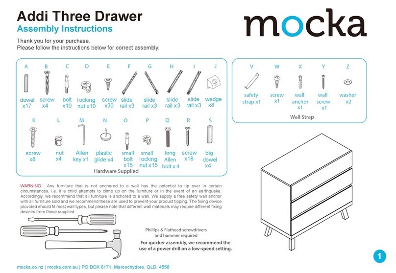 Mocka Addi Three Drawer User manual Mocka Addi Three Drawer User manual