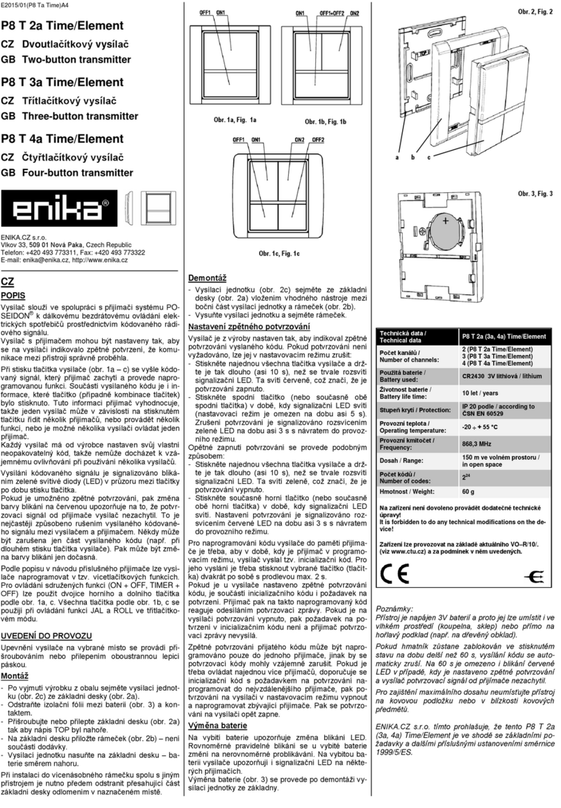enika P8 T 2a Time/Element User manual
