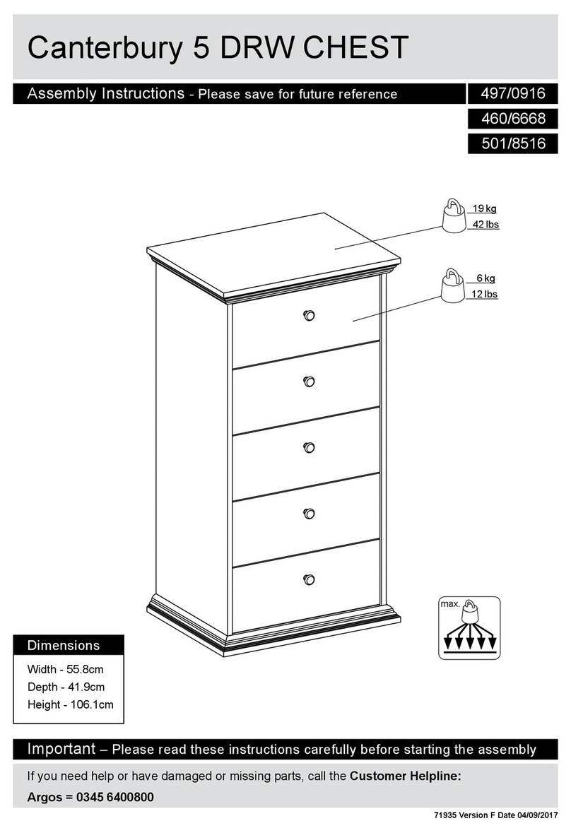 Argos Canterbury 5 DRW CHEST Assembly instructions Argos Canterbury 5 DRW CHEST Assembly instructions