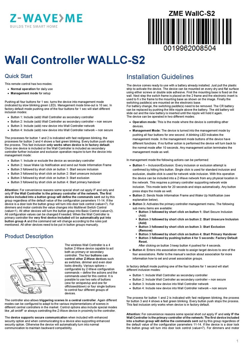 Z-Wave ZME WallC-S2 quick start