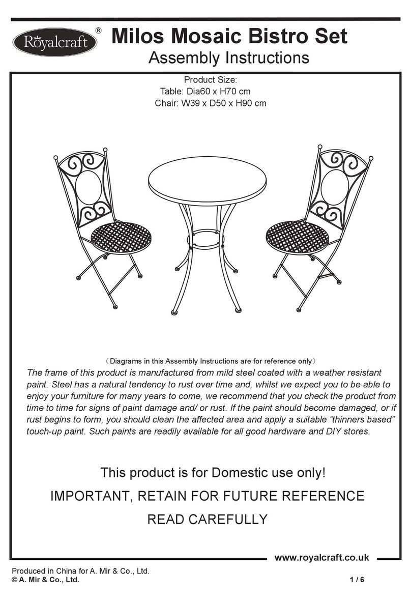 Royalcraft Milos Mosaic Bistro Set Assembly instructions