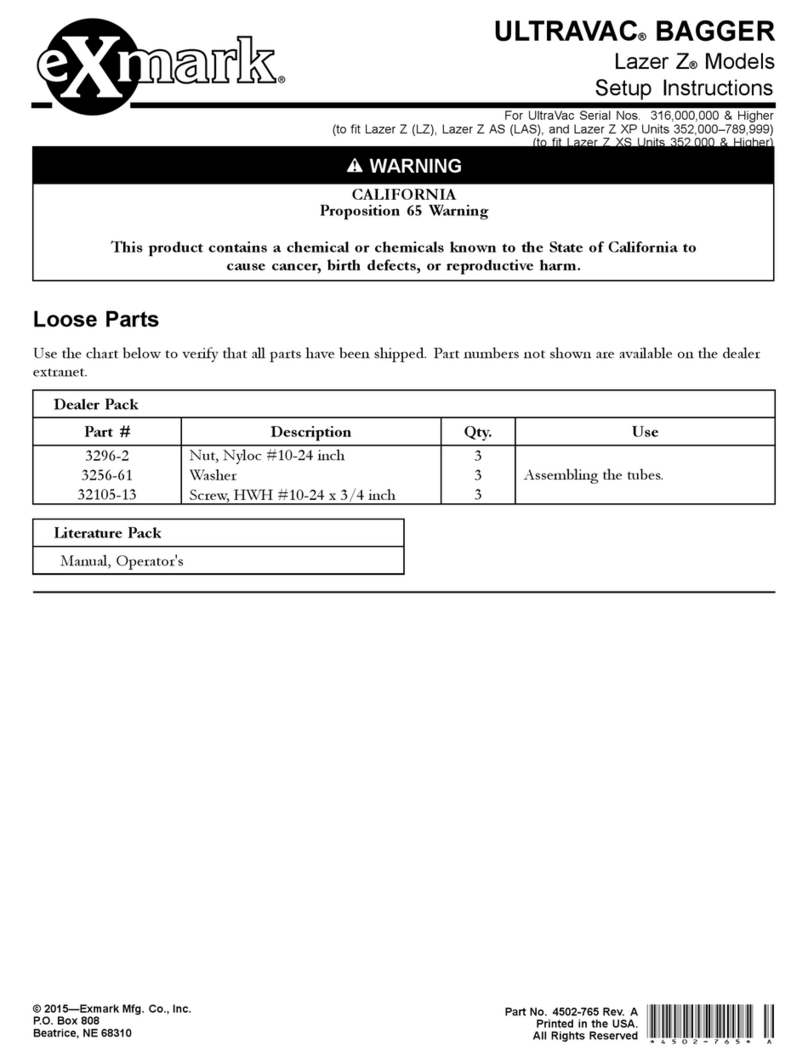 Exmark ULTRAVAC BAGGER Setup instructions