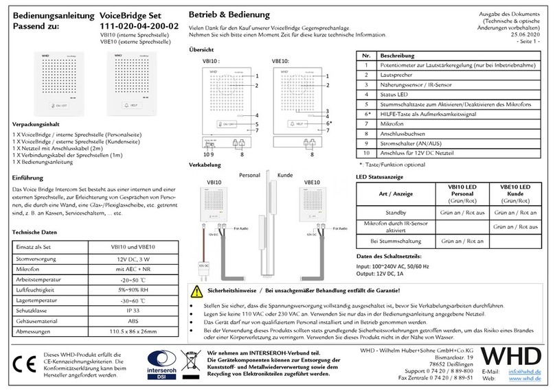 WHD VoiceBridge User manual