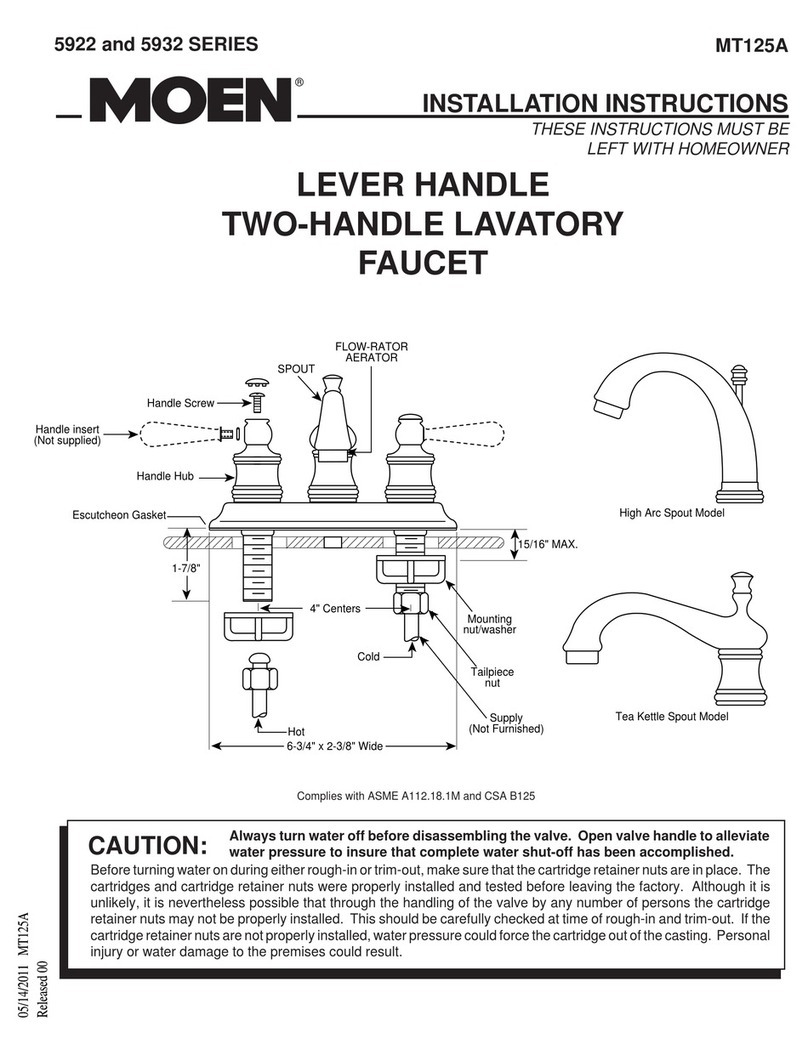 Moen 5922 Series installation instructions