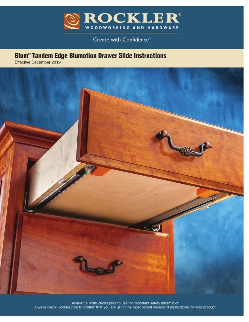 Rockler Blum Tandem Edge Blumotion Drawer Slide instructions