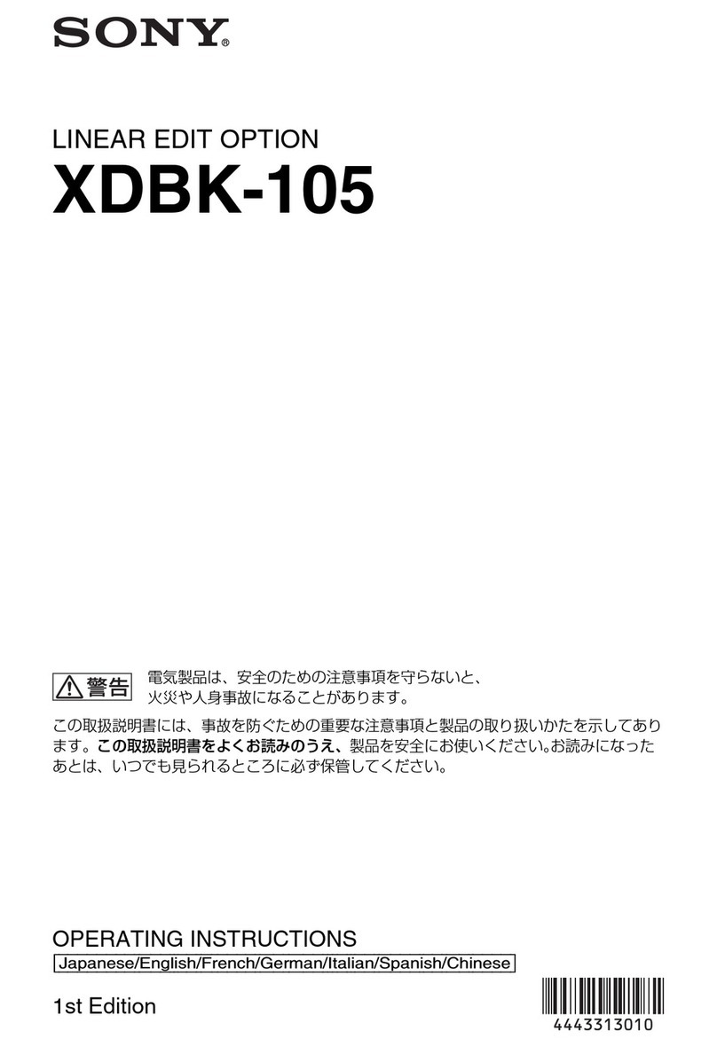 Sony XDBK-105 operating instructions