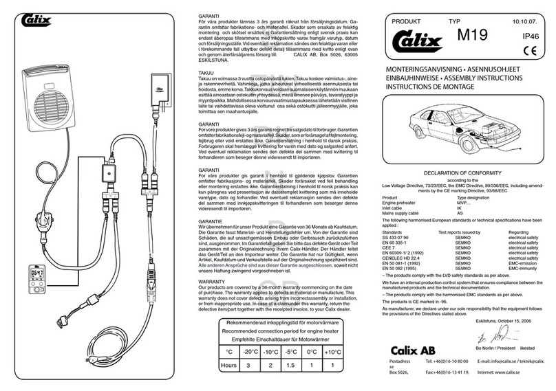 Calix M19 User manual