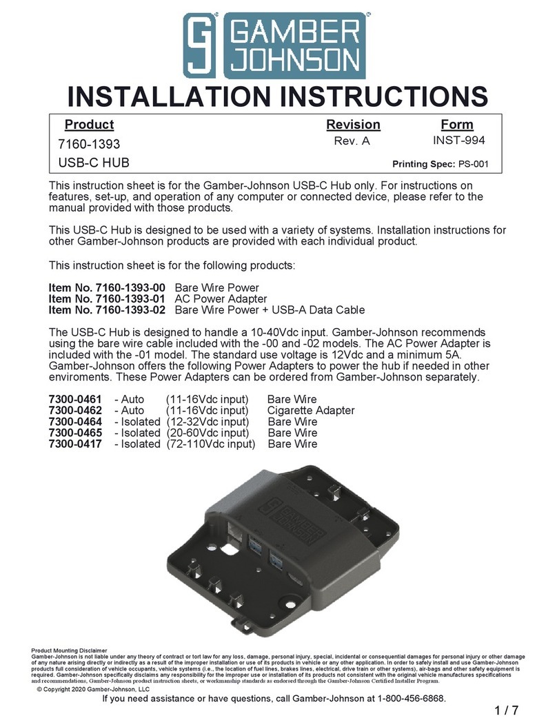 Gamber Johnson 7160-1393 Series installation instructions Gamber Johnson 7160-1393 Series installation instructions