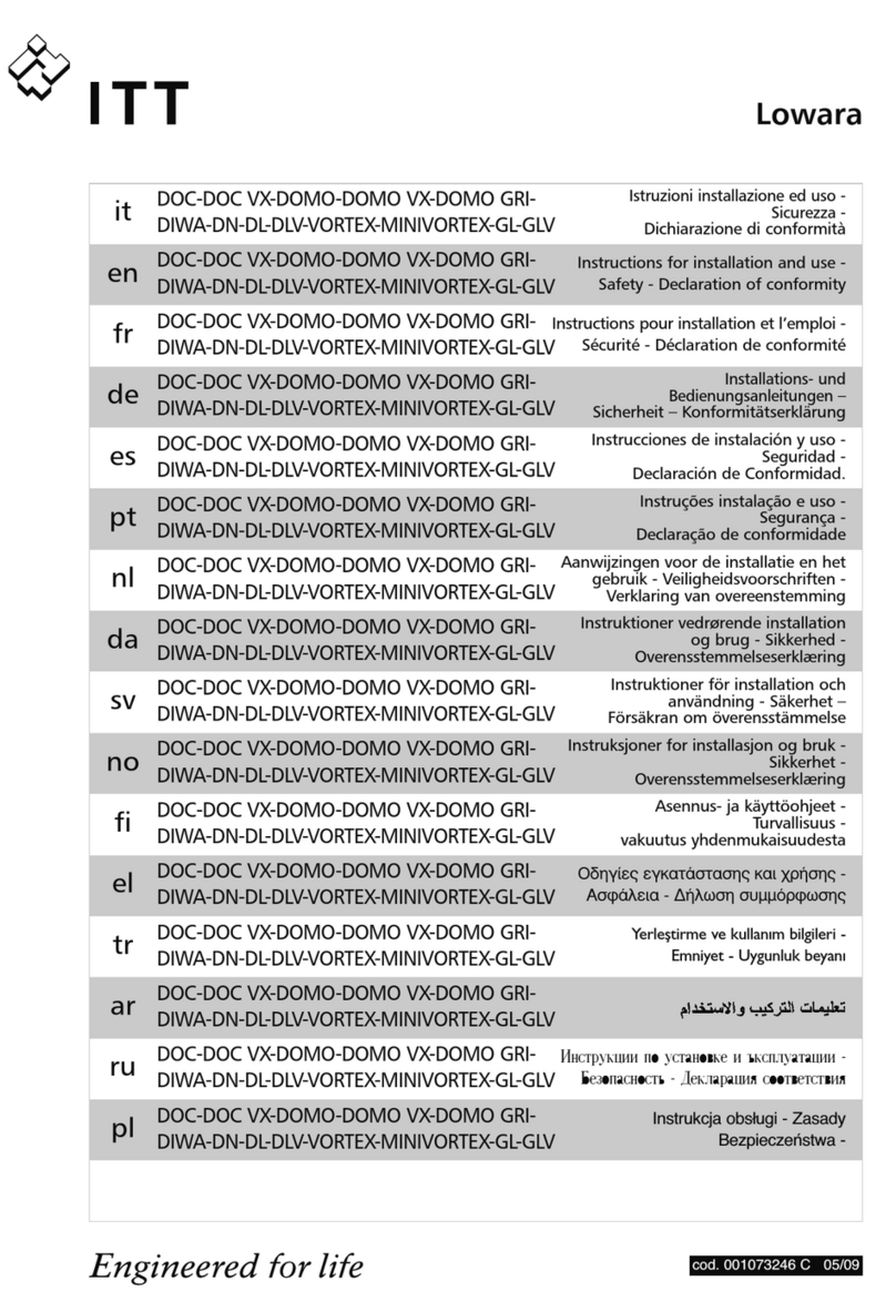 ITT Lowara DN Series Instructions for installation and use, Safety, Declaration of conformity