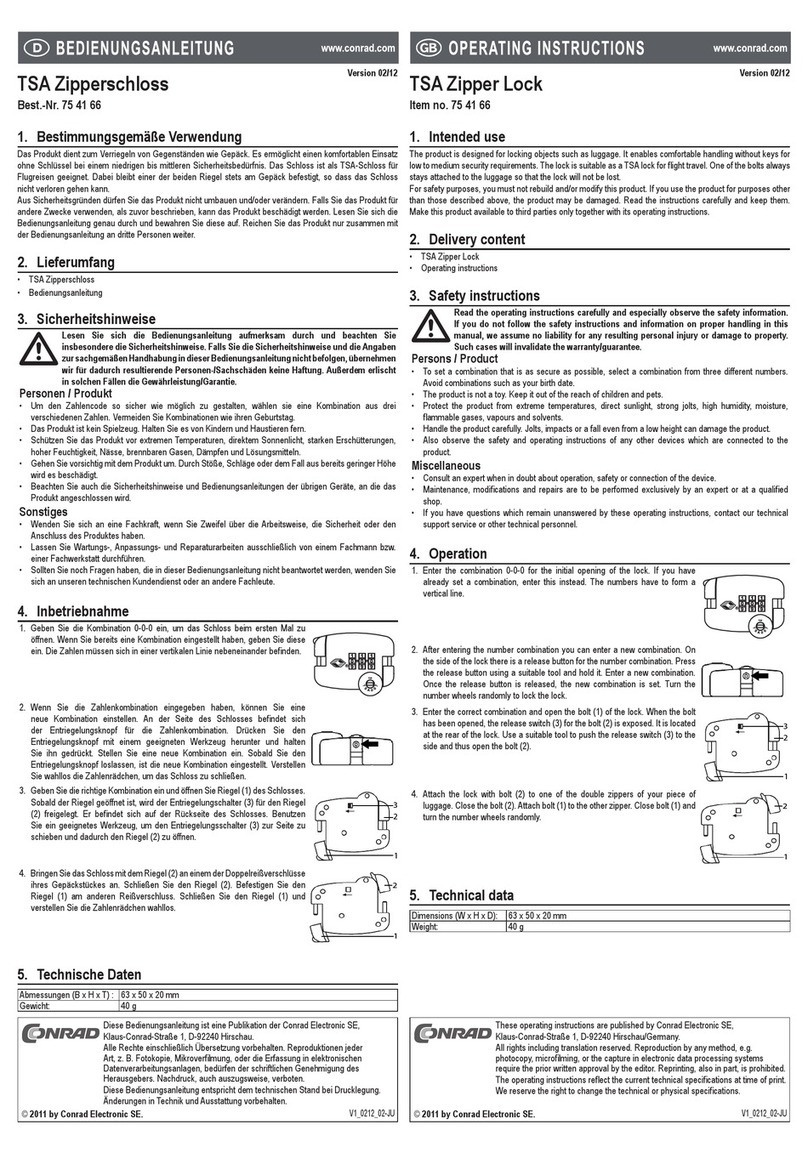 Conrad TSA Zipper Lock User manual