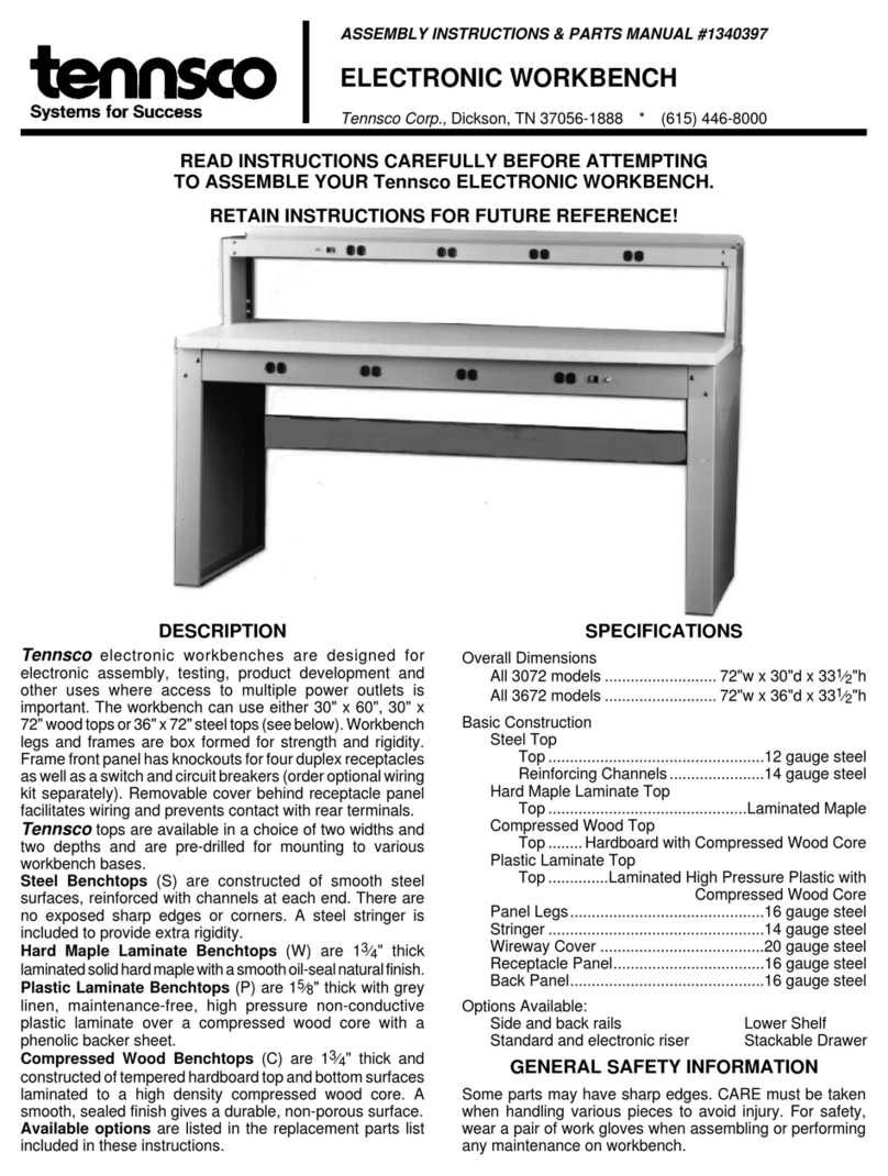 Tennsco 3072 Assembly Instructions/Parts Manual