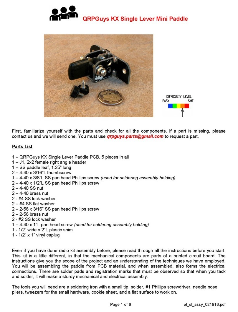 QRPGuys KX Single Lever Mini Paddle manual