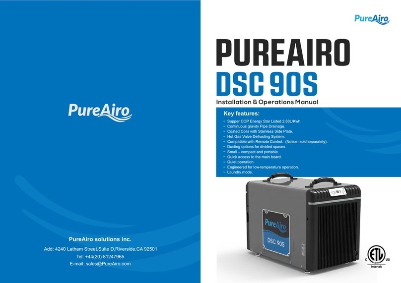 PureAiro DSC 90S Installation & operation manual
