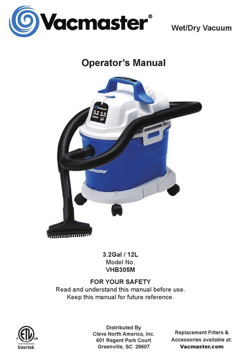 Vacmaster VHB305M Operator's manual